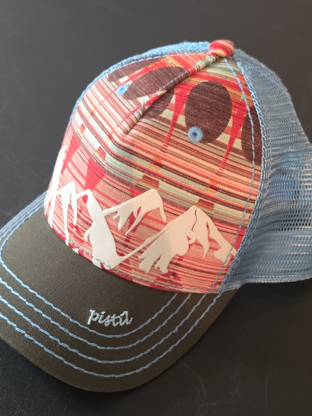 Pistil McKinley Multicolor Mountain Trucker Hat - Blue Mesh